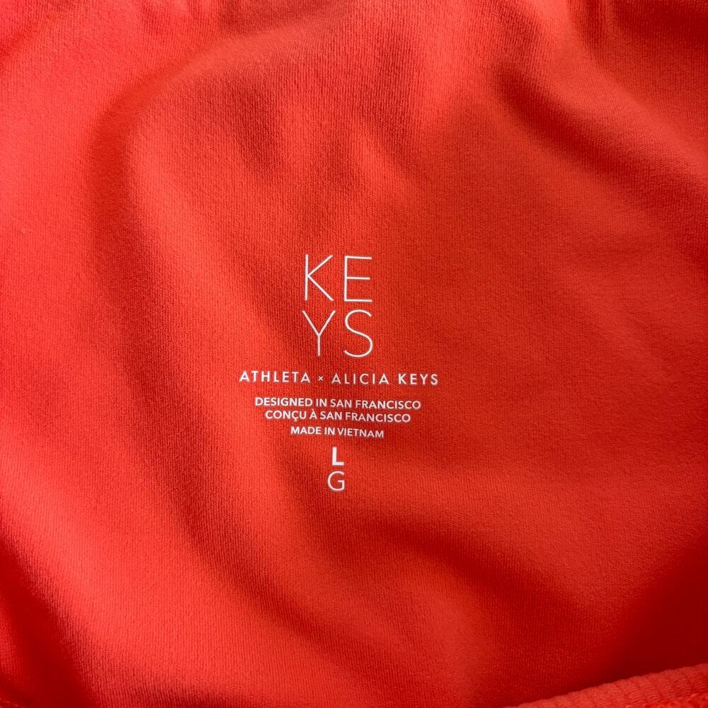 Athleta x Alicia Keys Keys Elation Rib 9” Bike Short Coral - Size: Large - Picture 4 of 7